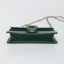 GUCCI Duonisos Shoulder Bag Leather Green Gold 476432 Auth mr2815-10