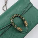 GUCCI Duonisos Shoulder Bag Leather Green Gold 476432 Auth mr2815-15