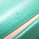 GUCCI Duonisos Shoulder Bag Leather Green Gold 476432 Auth mr2815-17