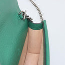 GUCCI Duonisos Shoulder Bag Leather Green Gold 476432 Auth mr2815-19