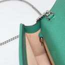 GUCCI Duonisos Shoulder Bag Leather Green Gold 476432 Auth mr2815-20