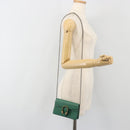 GUCCI Duonisos Shoulder Bag Leather Green Gold 476432 Auth mr2815-21