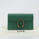 GUCCI Duonisos Shoulder Bag Leather Green Gold 476432 Auth mr2815-22