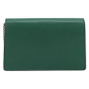 GUCCI Duonisos Shoulder Bag Leather Green Gold 476432 Auth mr2815-3