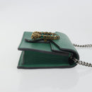 GUCCI Duonisos Shoulder Bag Leather Green Gold 476432 Auth mr2815-4