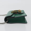 GUCCI Duonisos Shoulder Bag Leather Green Gold 476432 Auth mr2815-5