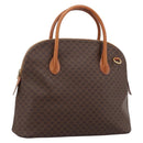 CELINE Macadam Canvas Hand Bag PVC Leather Brown Gold Auth mr2818-1