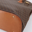 CELINE Macadam Canvas Hand Bag PVC Leather Brown Gold Auth mr2818-15
