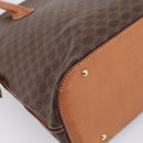 CELINE Macadam Canvas Hand Bag PVC Leather Brown Gold Auth mr2818-16