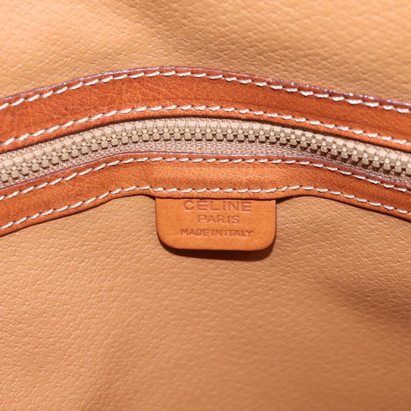 CELINE Macadam Canvas Hand Bag PVC Leather Brown Gold Auth mr2818