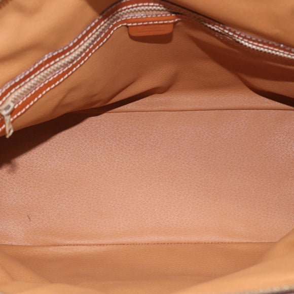 CELINE Macadam Canvas Hand Bag PVC Leather Brown Gold Auth mr2818