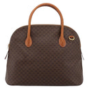CELINE Macadam Canvas Hand Bag PVC Leather Brown Gold Auth mr2818-13