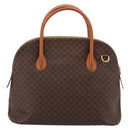 CELINE Macadam Canvas Hand Bag PVC Leather Brown Gold Auth mr2818-2