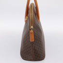 CELINE Macadam Canvas Hand Bag PVC Leather Brown Gold Auth mr2818-3