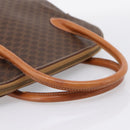 CELINE Macadam Canvas Hand Bag PVC Leather Brown Gold Auth mr2818-7