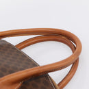 CELINE Macadam Canvas Hand Bag PVC Leather Brown Gold Auth mr2818-8