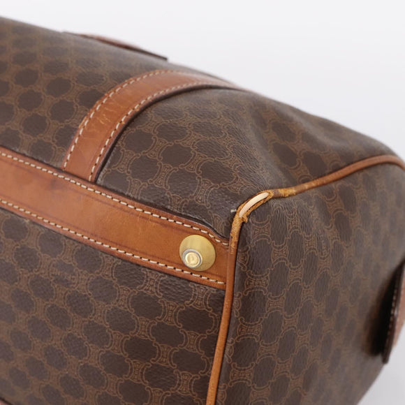 CELINE Macadam Canvas Hand Bag PVC Leather Brown Gold Auth mr2819