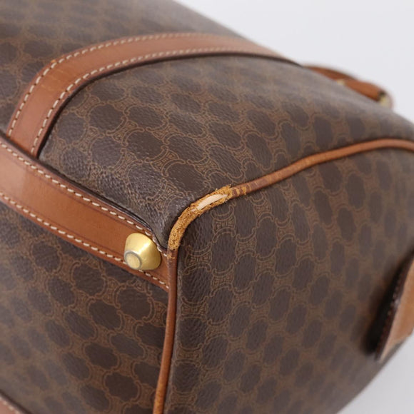 CELINE Macadam Canvas Hand Bag PVC Leather Brown Gold Auth mr2819