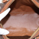 CELINE Macadam Canvas Hand Bag PVC Leather Brown Gold Auth mr2819-15