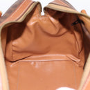 CELINE Macadam Canvas Hand Bag PVC Leather Brown Gold Auth mr2819-16