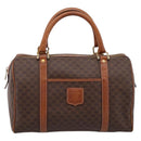 CELINE Macadam Canvas Hand Bag PVC Leather Brown Gold Auth mr2819-2