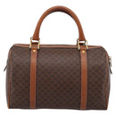CELINE Macadam Canvas Hand Bag PVC Leather Brown Gold Auth mr2819-3