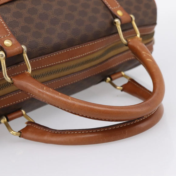 CELINE Macadam Canvas Hand Bag PVC Leather Brown Gold Auth mr2819