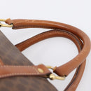 CELINE Macadam Canvas Hand Bag PVC Leather Brown Gold Auth mr2819-8