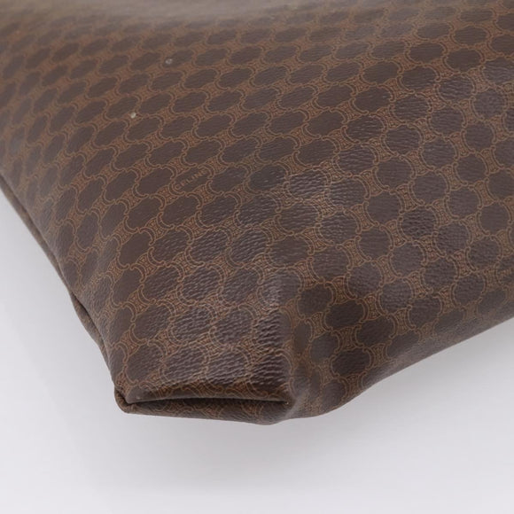 CELINE Macadam Canvas Tote Bag PVC Leather Brown Gold Auth mr2820