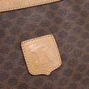 CELINE Macadam Canvas Tote Bag PVC Leather Brown Gold Auth mr2820-10