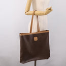 CELINE Macadam Canvas Tote Bag PVC Leather Brown Gold Auth mr2820-19