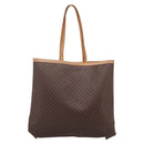 CELINE Macadam Canvas Tote Bag PVC Leather Brown Gold Auth mr2820-2
