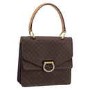 CELINE Macadam Canvas Hand Bag PVC Leather Brown Gold Auth mr2822-1
