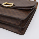 CELINE Macadam Canvas Hand Bag PVC Leather Brown Gold Auth mr2822-10