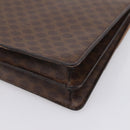 CELINE Macadam Canvas Hand Bag PVC Leather Brown Gold Auth mr2822-12