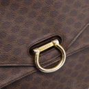 CELINE Macadam Canvas Hand Bag PVC Leather Brown Gold Auth mr2822-14