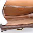 CELINE Macadam Canvas Hand Bag PVC Leather Brown Gold Auth mr2822-16