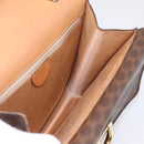CELINE Macadam Canvas Hand Bag PVC Leather Brown Gold Auth mr2822-17