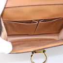 CELINE Macadam Canvas Hand Bag PVC Leather Brown Gold Auth mr2822-21