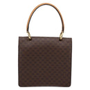 CELINE Macadam Canvas Hand Bag PVC Leather Brown Gold Auth mr2822-3