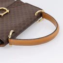 CELINE Macadam Canvas Hand Bag PVC Leather Brown Gold Auth mr2822-7