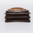 CELINE Macadam Canvas Hand Bag PVC Leather Brown Gold Auth mr2822-9