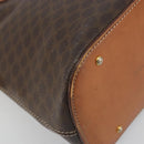 CELINE Macadam Canvas Hand Bag PVC Leather Brown Gold Auth mr2823-14