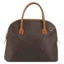 CELINE Macadam Canvas Hand Bag PVC Leather Brown Gold Auth mr2823-13