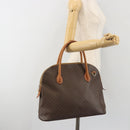 CELINE Macadam Canvas Hand Bag PVC Leather Brown Gold Auth mr2823-22
