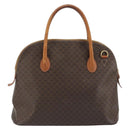 CELINE Macadam Canvas Hand Bag PVC Leather Brown Gold Auth mr2823-2