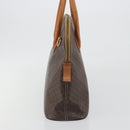 CELINE Macadam Canvas Hand Bag PVC Leather Brown Gold Auth mr2823-3