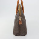 CELINE Macadam Canvas Hand Bag PVC Leather Brown Gold Auth mr2823-4