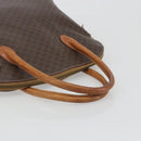 CELINE Macadam Canvas Hand Bag PVC Leather Brown Gold Auth mr2823-7