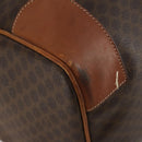 CELINE Macadam Canvas Boston Bag PVC Leather Brown Gold Auth mr2824-11